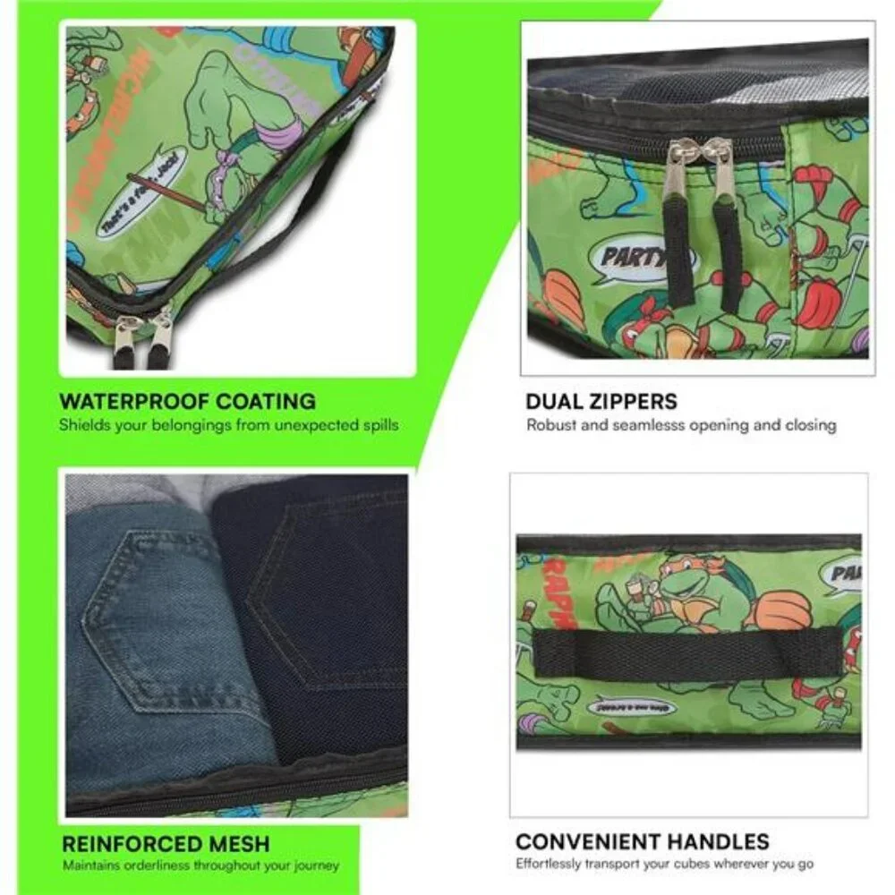 Ninja Turtles packing cubes travel organizer set luggage storage bags 5 piece